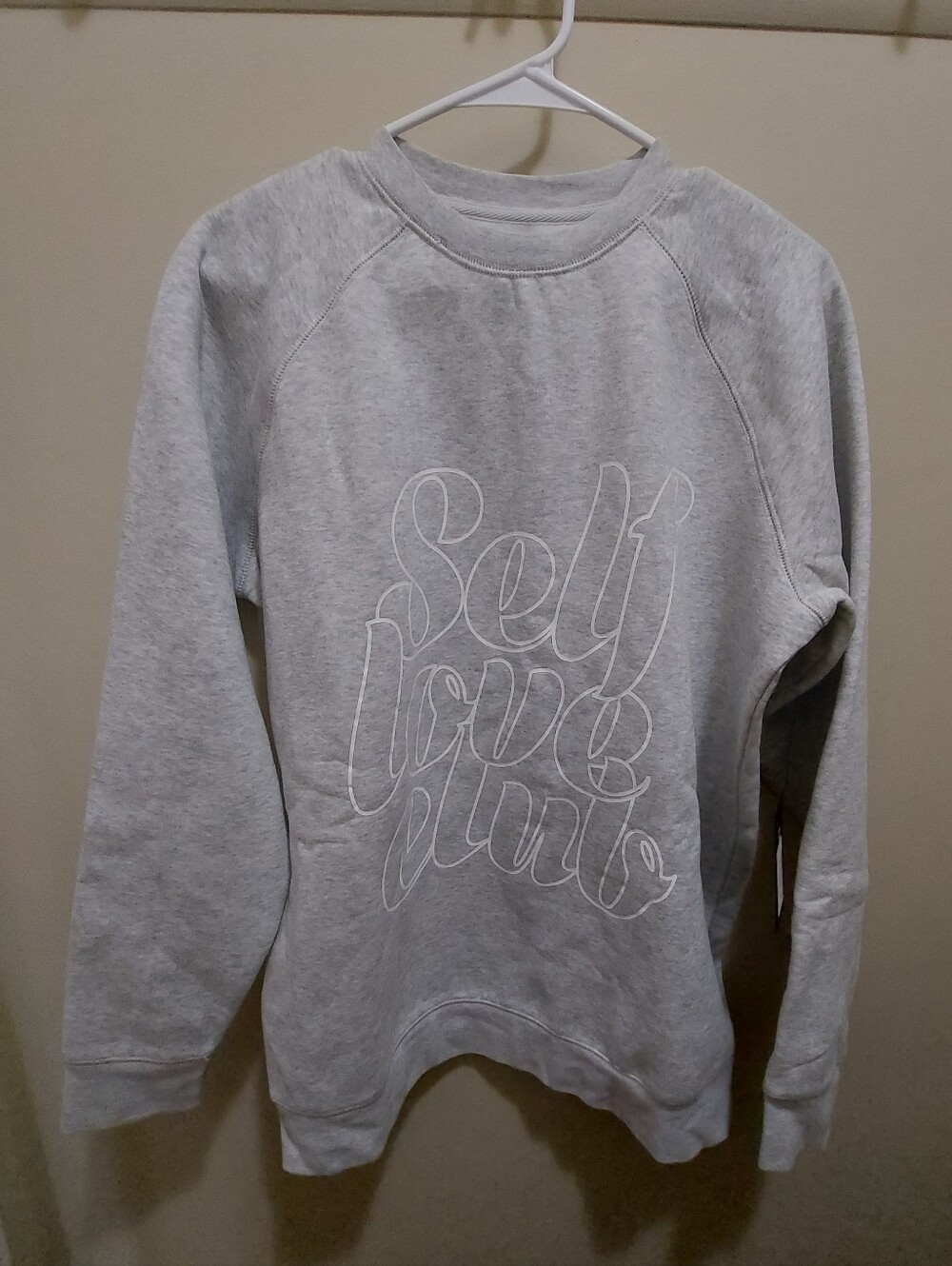 Brunette Self Love Club Oversized Gray Crewneck Sweatshirt